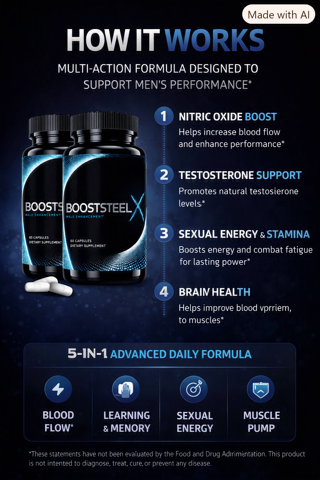 How BoostSteelX works — 5-in-1 formula
